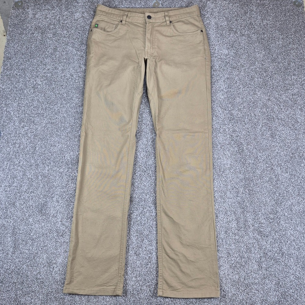 Stio Rivet Canvas Pant Mens 32x33 Tan Khaki Organic Cotton Stretch Outdoor